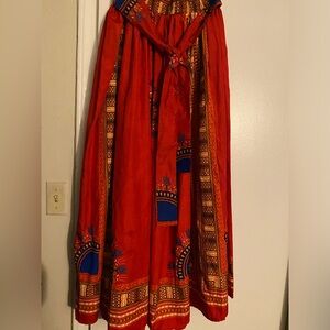 Africa indigenous Tribal Print, red